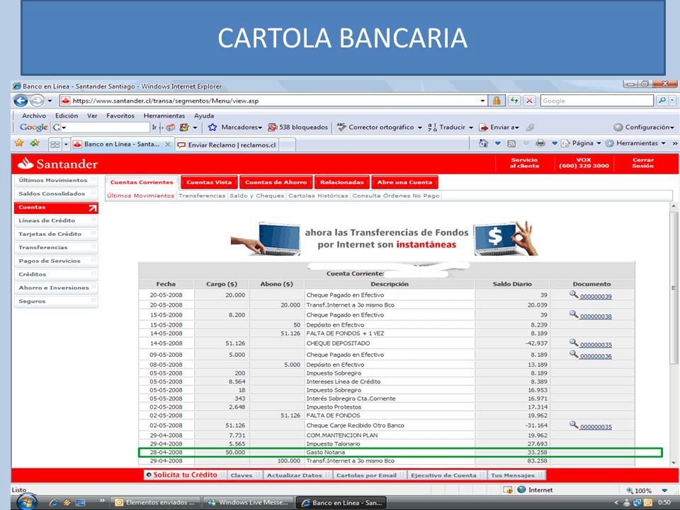 Cartolas Bancarias Gestpyme