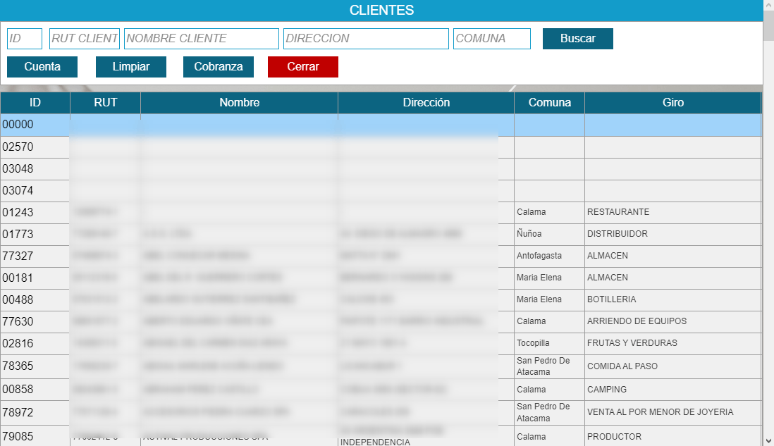 Clientes Notas de Venta Gestpyme