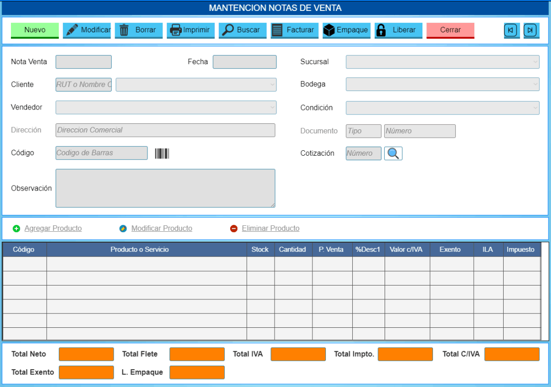 Gestpyme Notas Venta