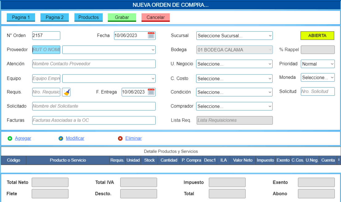 Gestpyme Ordenes Compra