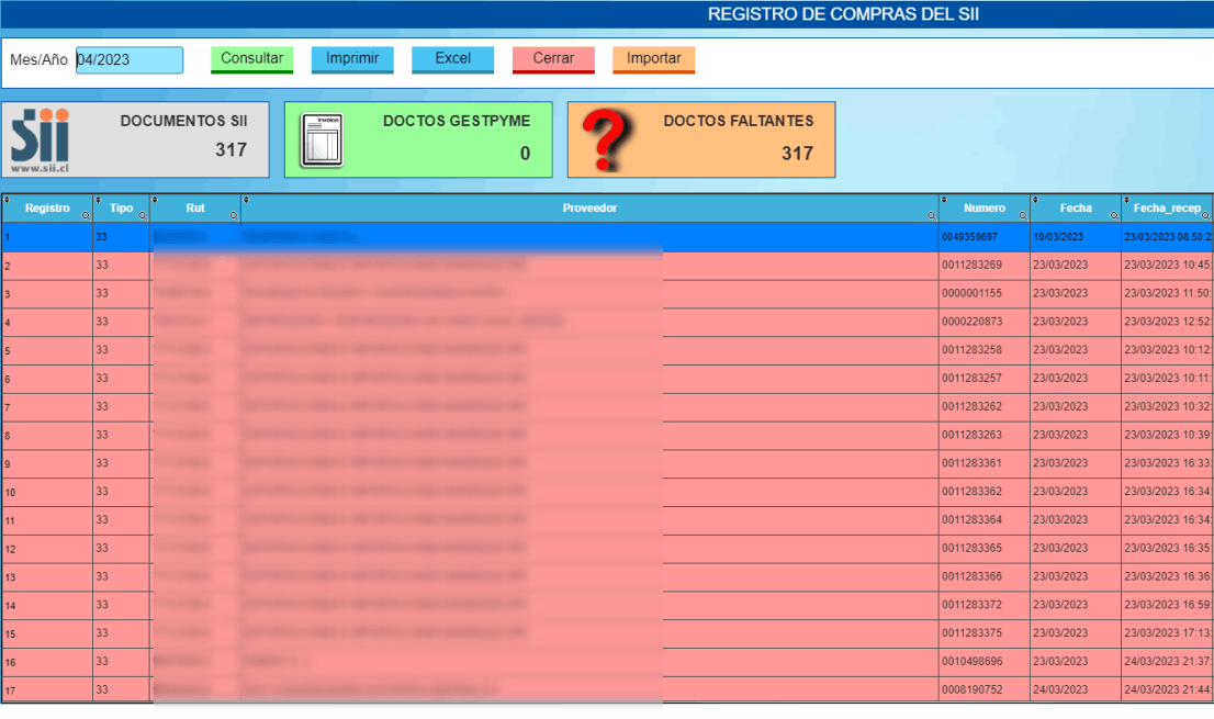 Registro Compras SII Gestpyme